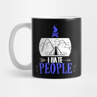 Funny I Hate People Camping Pun Introvert Camper Mug